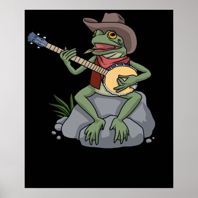 Póster Banjo Bluegrass Frog Country Music Gijo Banjo (Frente)
