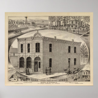 Póster Bank of Downs, Huff Residences, Downs, Kansas