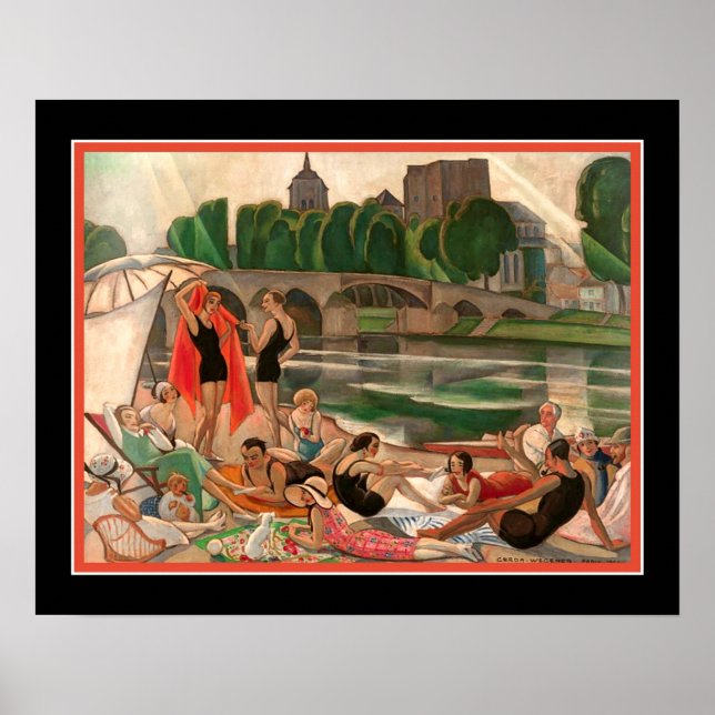 Póster 'Banks of the river Loire" 1920's Gerda Wegener (Frente)