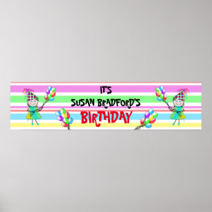 PÓSTER BANNER 12 X 48" FIESTA DE CUMPLEAÑOS - INSERTAR NO