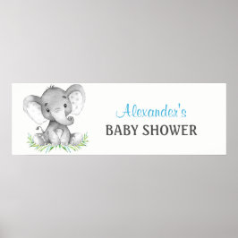 Póster Banner Baby Shower de Elephant Boy