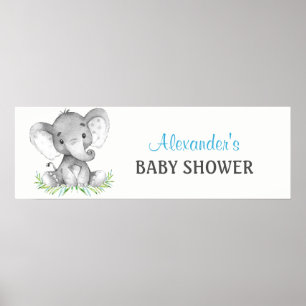 Póster Banner Baby Shower de Elephant Boy