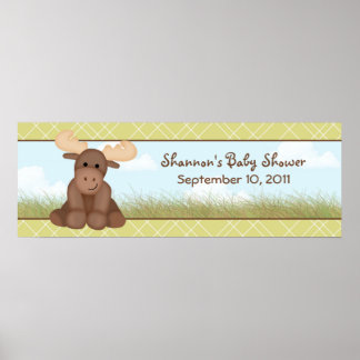 Póster Banner de Baby Shower de Baby Moose