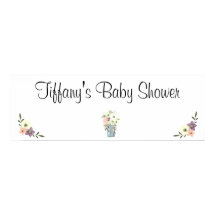 Banner de Baby Shower de color acuático Mason Jar
