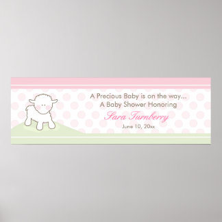 Póster Banner de Baby Shower de Little Lamb | CHICA