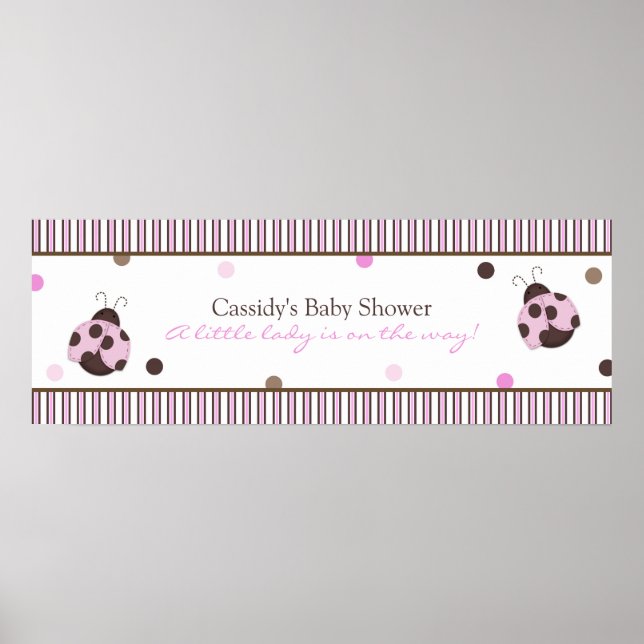 Póster Banner de Baby Shower de Mod Ladybug (Frente)