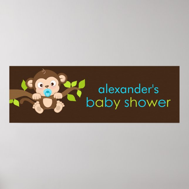 Póster Banner de Baby Shower de niño pequeño y pequeño (Frente)