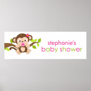 Póster Banner de Baby Shower para el Chica de pequeños mo