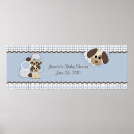 Póster Banner de Baby Shower Puppy