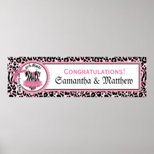 Póster Banner de Baby Shower Rock Star Tutu para el Chica