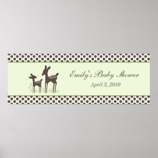 Póster Banner de Baby Shower Willow Deer