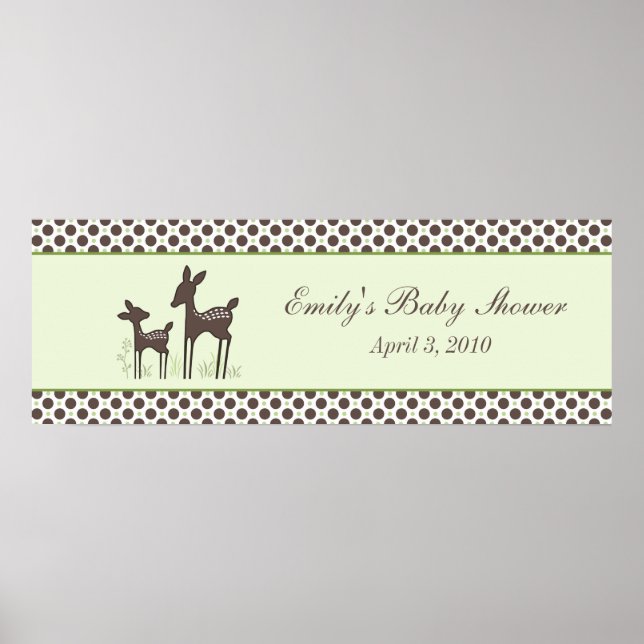 Póster Banner de Baby Shower Willow Deer (Frente)