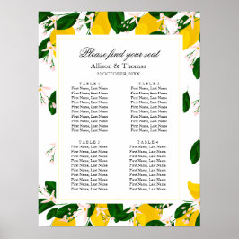 Póster Banner de bienvenida de boda amarillo limón