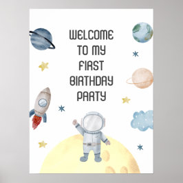 Póster Banner de bienvenida del espacio exterior