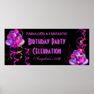 Póster Banner de color PINK celebración de la fiesta de c