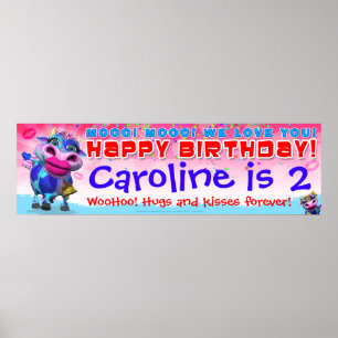 Póster Banner de cumpleaños de 40"x12 " GiggleBellies Kis