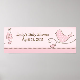 Póster Banner de cumpleaños del Personalizable de aves ro