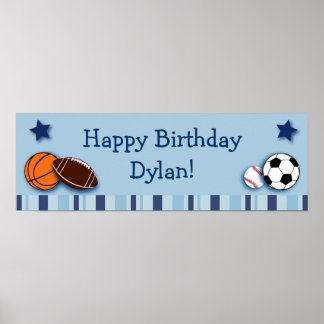 Póster Banner de cumpleaños personalizado de todas las es