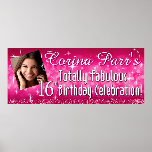 Póster Banner de destello del Purpurina Bling de Glitz 40 (Frente)