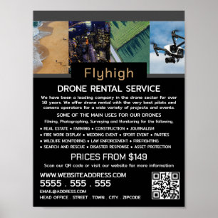 Póster Banner de Drone Collage, empresa de alquiler de dr