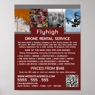 Póster Banner de Drone Collage, empresa de alquiler de dr