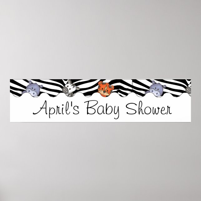 Póster Banner de Fiesta de Baby Shower de Jungle (Frente)