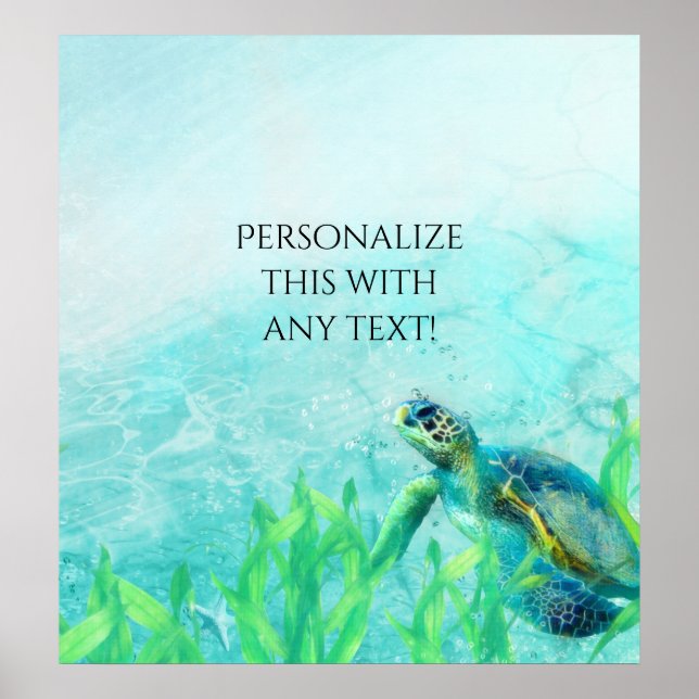Póster Banner de Fiesta tropical de Sea Turtle Ocean Beac (Frente)