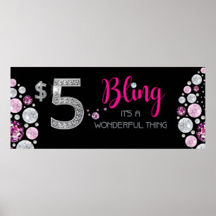Póster Banner de joyería de $5 - Poster de Bling