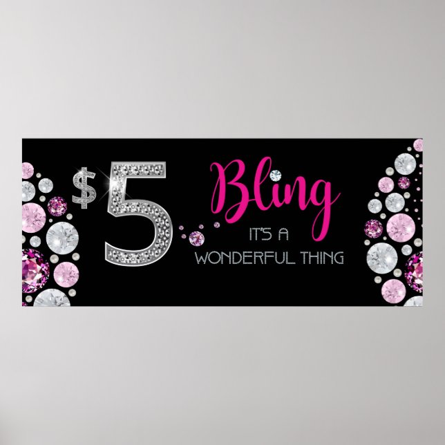 Póster Banner de joyería de $5 - Poster de Bling (Frente)