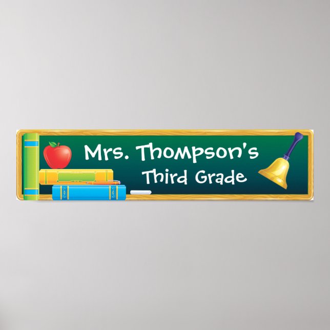 Póster Banner de la escuela de Chalkboard (Frente)