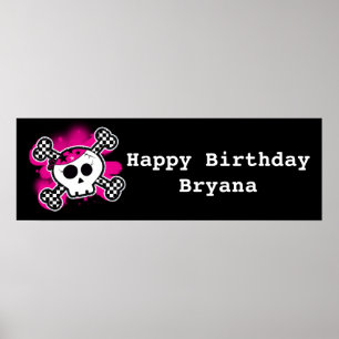 Póster Banner de la fiesta de cumpleaños de las chicas de