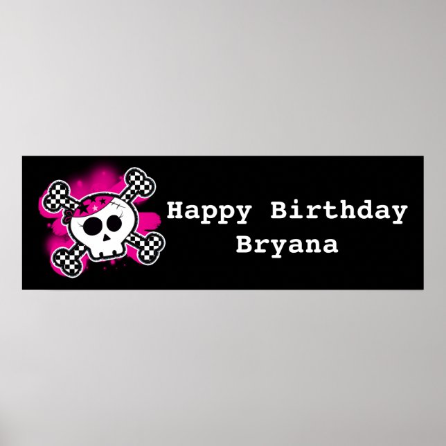 Póster Banner de la fiesta de cumpleaños de las chicas de (Frente)