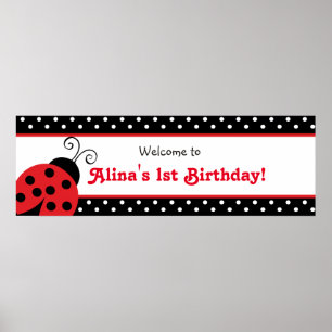 Póster Banner de la fiesta de cumpleaños del Personalizad