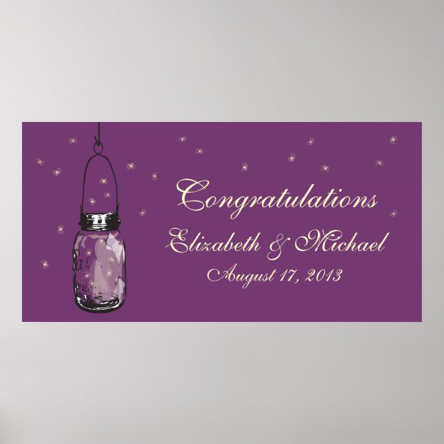 Póster Banner de Mason Jar y Fireflies (Frente)
