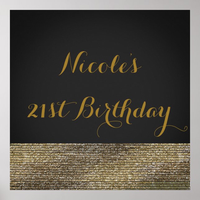 Póster Banner de Poster de Moda Gris & Gold Modern Glam S (Frente)
