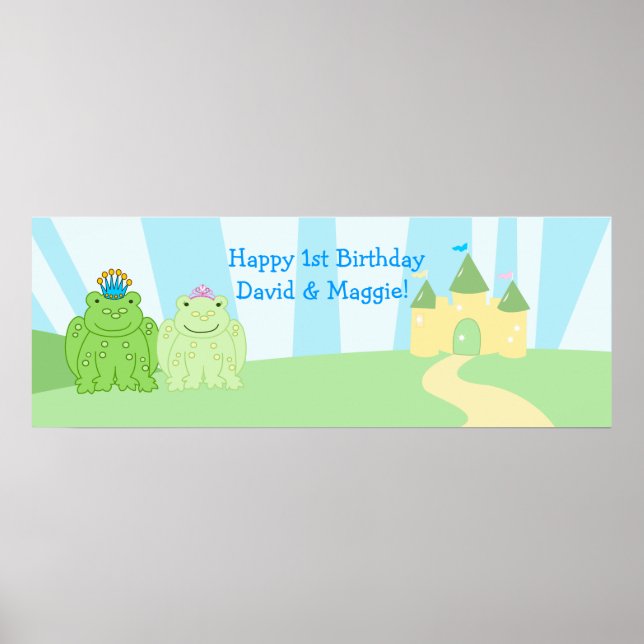 Póster Banner de Prince y Princess personalizado (Frente)