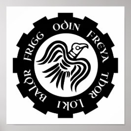 Póster Banner de Viking Raven Thor Freya Loki