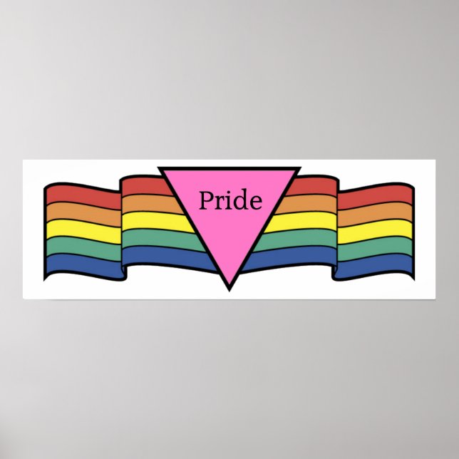 Póster Banner del orgullo gay del triángulo rosa del arco (Frente)