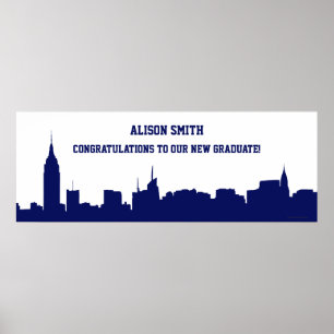 Póster Banner del Partido de Graduación de Silhouette Sky