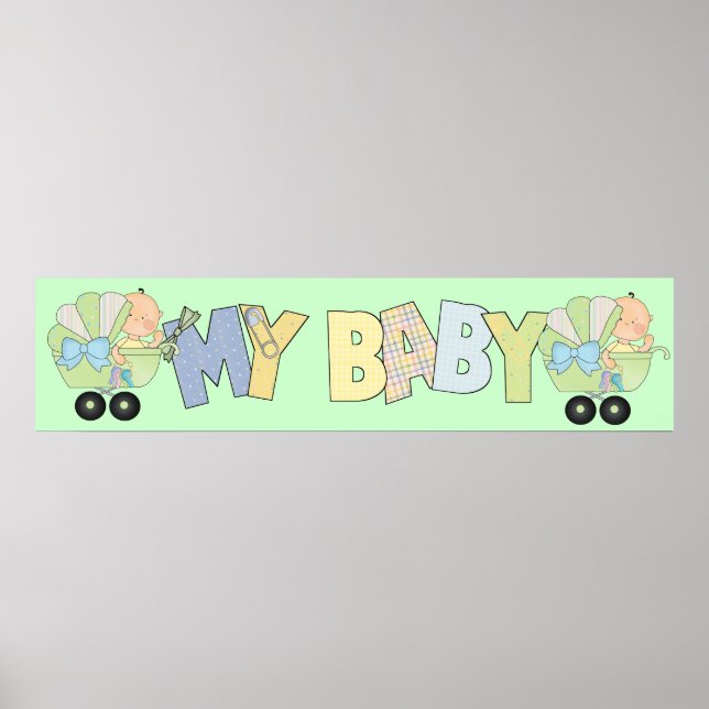 Póster Banner Fiesta de Baby Shower (Frente)