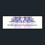 Póster Banner Motivacional Art Deco Teamwork (Plum,Blue)<br><div class="desc">Elegantes gráficos de estilo Art Déco de 2 equipos enfrentados levantando una sola copa de trofeo con un cohete en la plataforma de lanzamiento grabada en la parte delantera. La leyenda que sigue: "JUNTOS - No hay límites a lo que podemos lograr" se puede mantener, cambiar o borrar. El 36...</div>