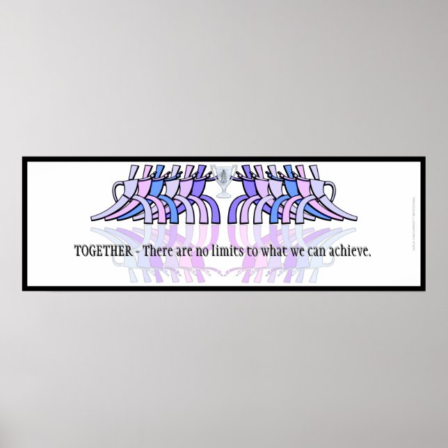 Póster Banner Motivacional Art Deco Teamwork (Plum,Blue) (Frente)
