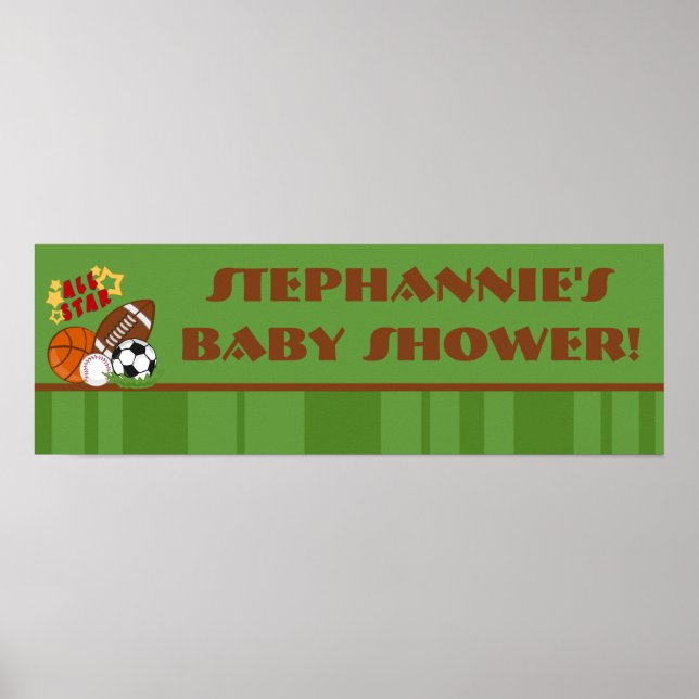 Póster Banner personalizado de 22.5"x7.5" All Star Green (Frente)