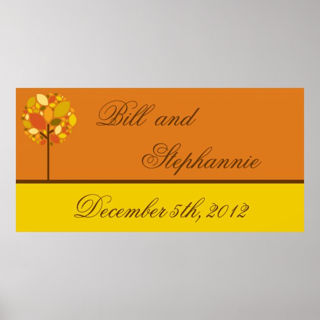 Póster Banner personalizado de 22.5"x7.5" Árbol de otoño  (Frente)