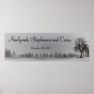 Póster Banner personalizado de 22.5"x7.5" Árboles de invi