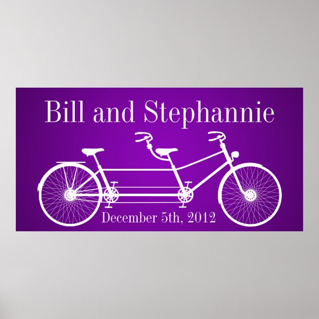 Póster Banner personalizado de 22.5"x7.5" Bicicleta doble (Frente)