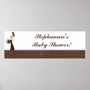 Póster Banner personalizado de 22.5"x7.5" Blue Mod Mom Po
