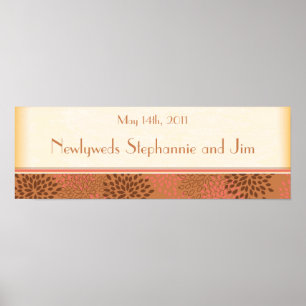 Póster Banner personalizado de 22.5"x7.5", color rosa/mar