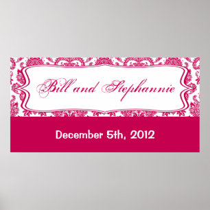 Póster Banner personalizado de 22.5"x7.5" Fusia White Dam