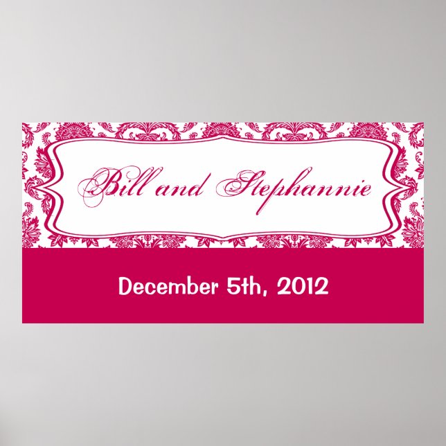 Póster Banner personalizado de 22.5"x7.5" Fusia White Dam (Frente)